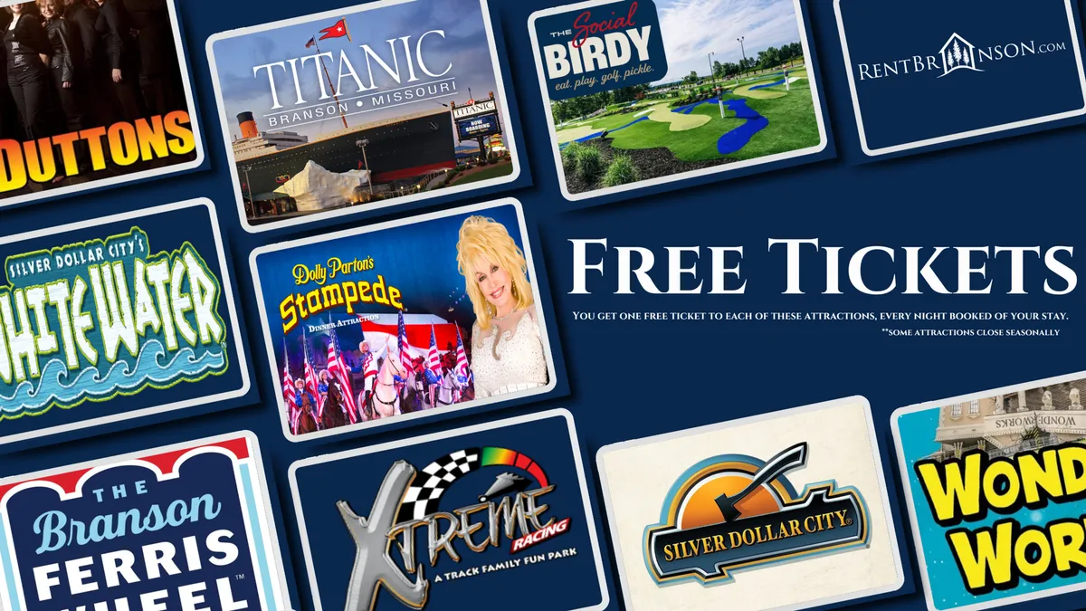 This lively interior image displays vibrant attraction logos, colorful graphics, and text highlights, creating a sense of excitement about local amusements and family entertainment. It conveys the anticipation of exploring theme parks and attractions.
